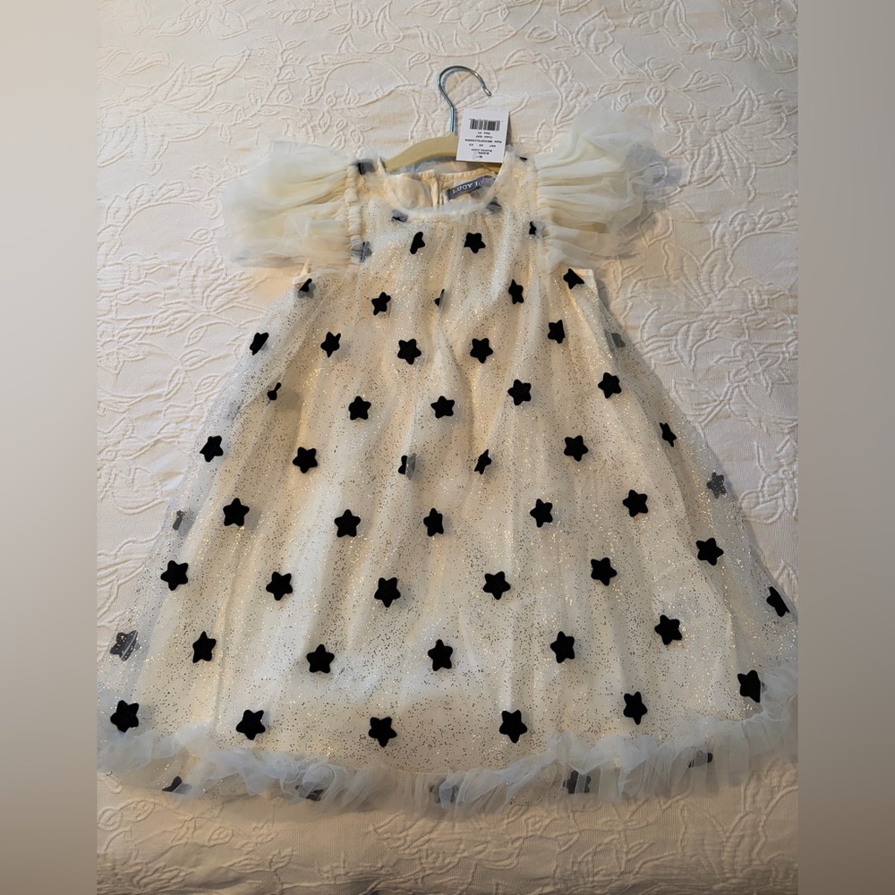 Lucy Love Ivory and Black Starry Kids Dress